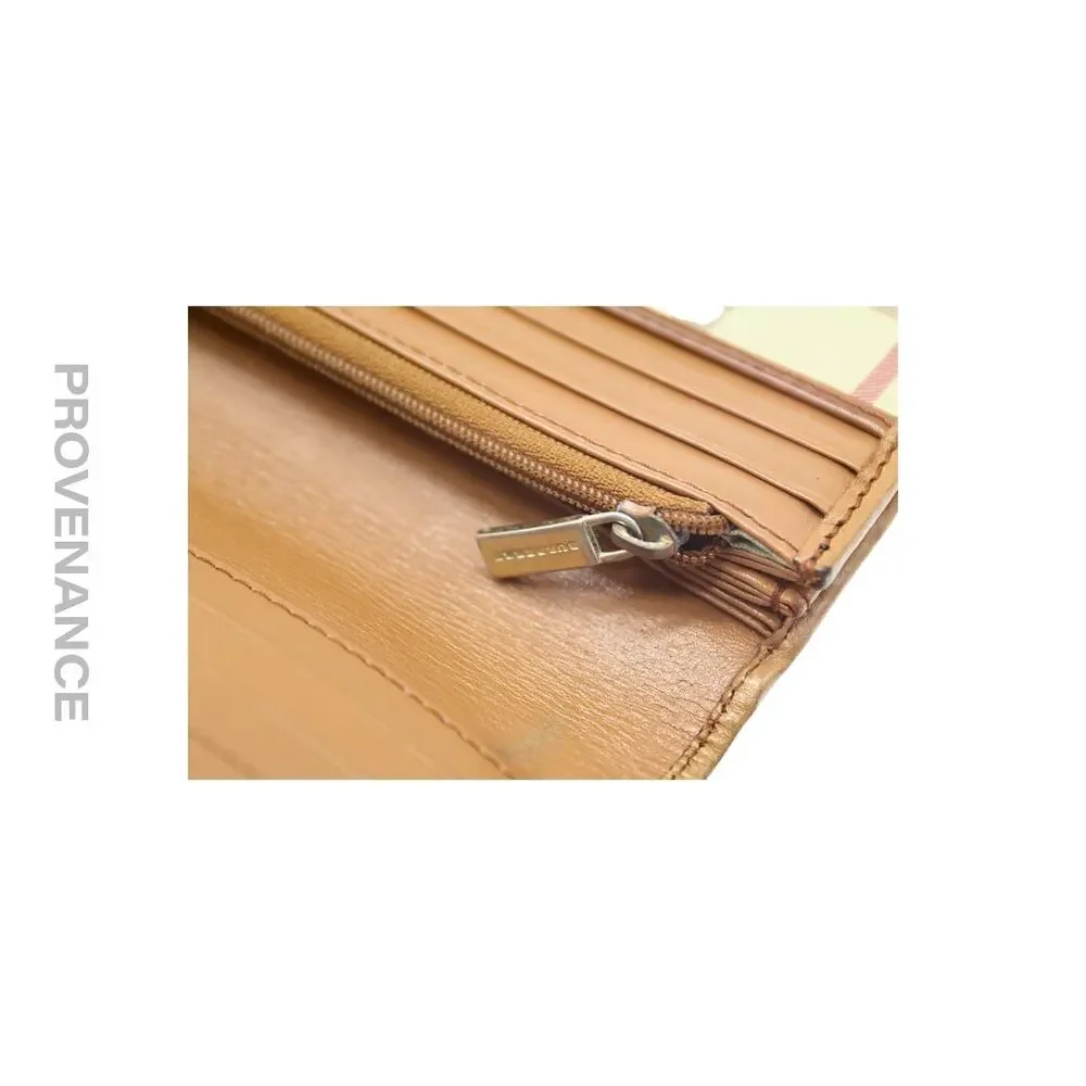 🔴 Burberry Long Snap Wallet - Haymarket Check Brown - Picture 8 of 12